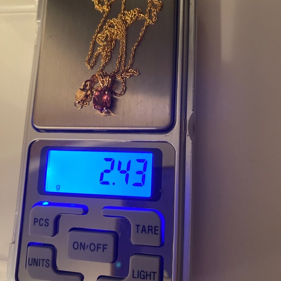 14KT PINK ZIRCON PENDANT NECKLACE W/ 18" 14KT CHAIN YG BEN BRIDGE JEWELRY - Picture 7 of 7